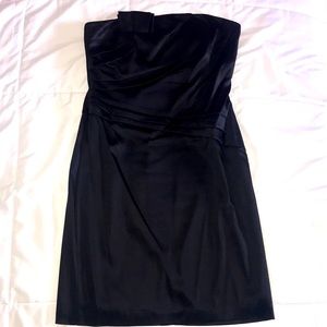 White House Black Market Black Satin Sleeveless Cocktail Dress, 12